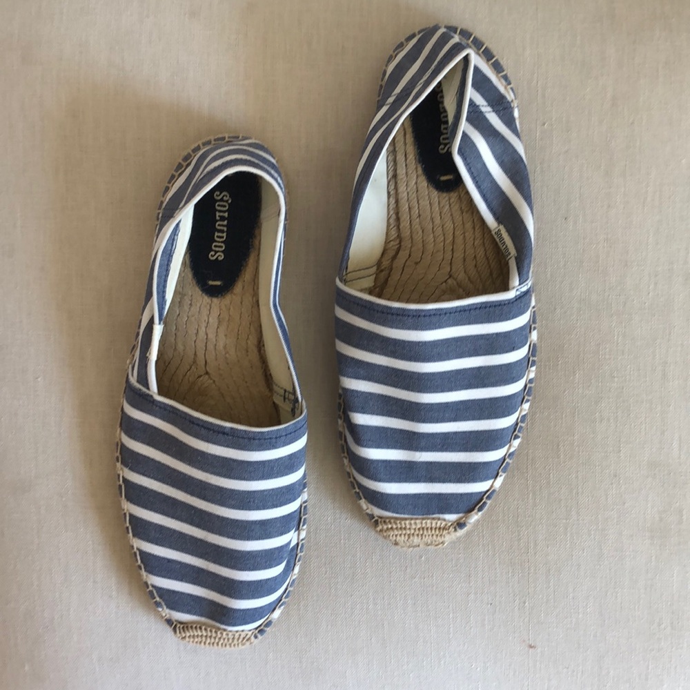 Blue and White Stripe Espadrilles